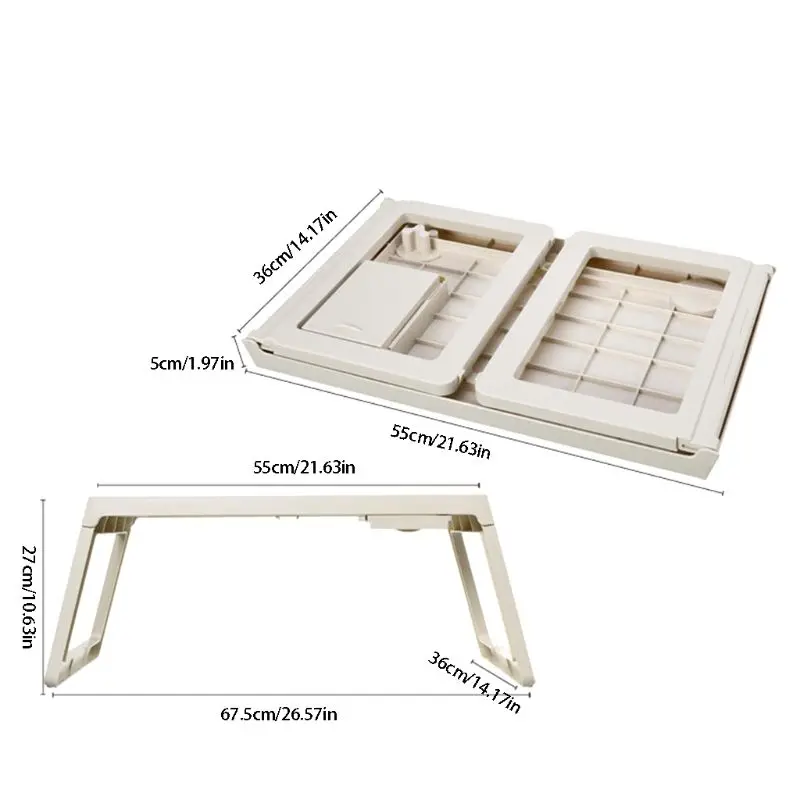 

Foldable Notebook Laptop Table Heavy Load Computer Desk Stand Breakfast Serving Bed Tray for Home Bedroom Study Room C26