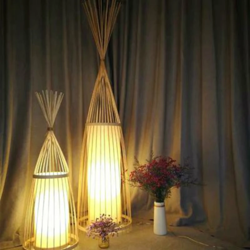 Юго-Восточная Азия ветер японский бамбук Торшер Гостиная Кабинет Украшение