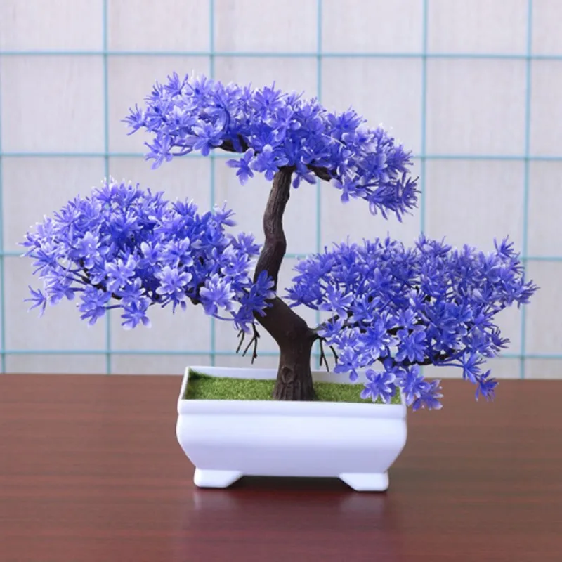 Искусственные растения бонсай в горшках мини имитация сосны домашний