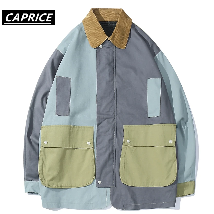 Цветной мужской Тренч в стиле пэчворк с часами Осень-зима 2019 модная повседневная