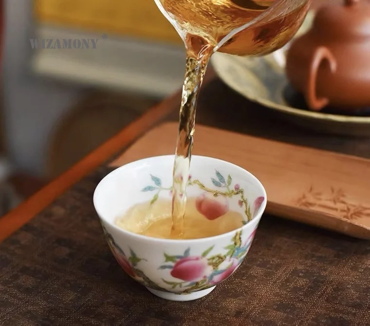 

Чашка WIZAMONY Jingde Town master, чашка для чая перед веткой, девять персиковых чашек, чашка для персика He Shou, керамическая чашка для чая во дворе, переулок, 120 мл