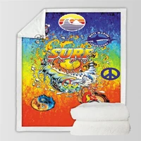 plstar cosmos hippie peace and love psychedelic funny blanket 3d print sherpa blanket on bed home textiles dreamlike style 6