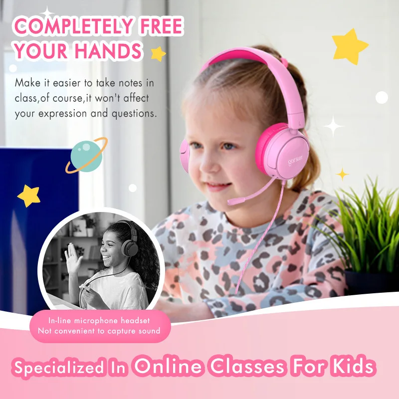 

Wired Kids Headphones Wired Gaming Headphones Game Earphones Deep Bass Stereo Headset Casque With Microphone For Kids Girls