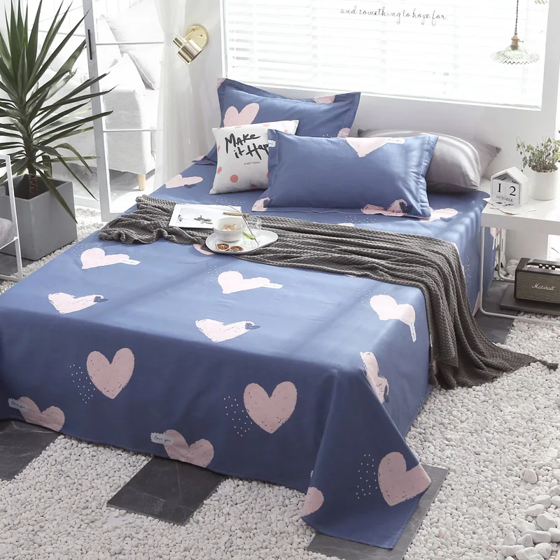 

Luxury bedding set Twin full Queen King size cotton pink love pattern duvet cover with pillowcase Bed sheet set blue bedclothes