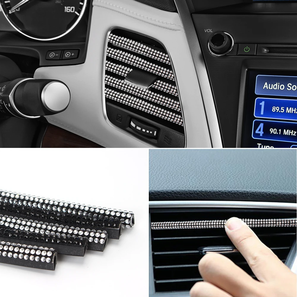 

10 шт., декоративные алмазные ленты для вентиляционного отверстия автомобиля