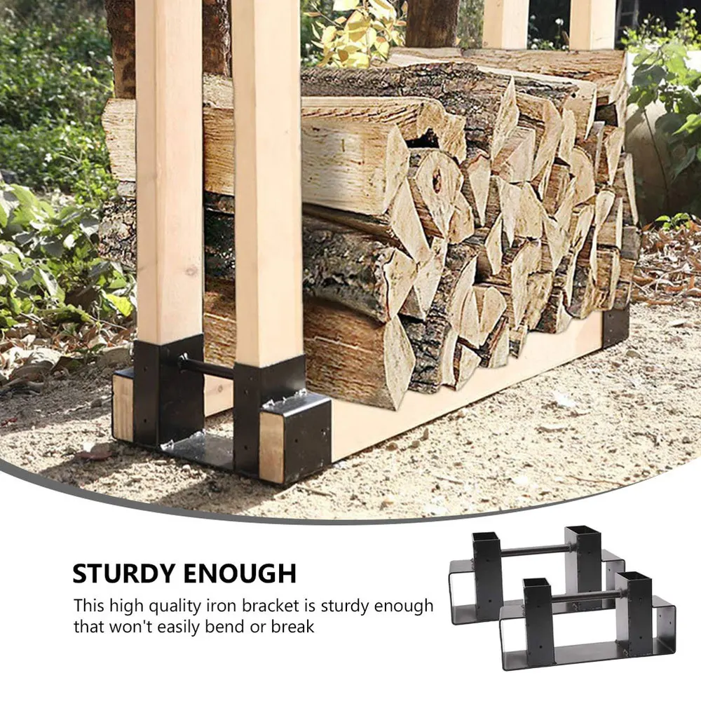 

2PCS Fireplace Firewood Rack Metal Smokeless Firewood Rack Timber Stacking Rack