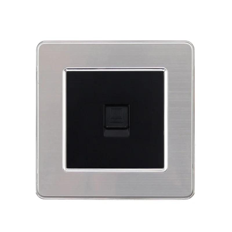 Rj45 Outlet Atlectric компьютерный ТВ-порт Коаксиальная муфта Rj45 Ethernet настенная розетка двойной Rj45 порт розетка из нержавеющей стали панель розетки,socket - Тип: Rj45 Outlet