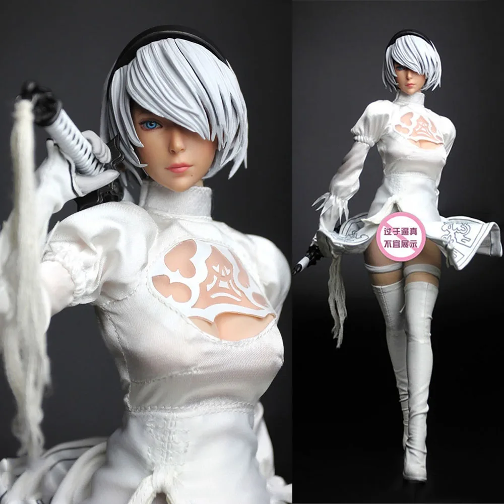 

SET026 1/6 Sexy 2b Girl White Dress Female Clothes Suit Accessory Model Toy for 12in Soldier Action Figure Collection