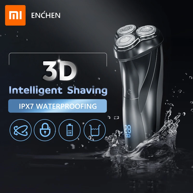 Xiaomi ENCHEN моющаяся перезаряжаемая электробритва BlackStone3 IPX7 Водонепроницаемая