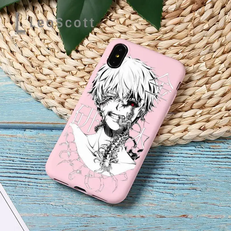 

Anime Tokyo Ghouls horror cartoon Phone Case Candy Color for iPhone 11 12 mini pro XS MAX 8 7 6 6S Plus X 5S SE 2020 XR