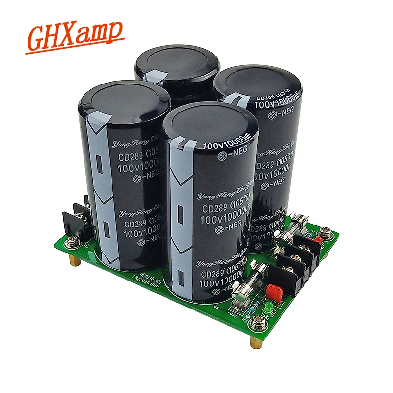 GHXAMP-Placa de filtro rectificador, filtro Negativo Positivo, Dual AC 50V, placa de fuente de alimentación 10000uF/100V, 1 ud.