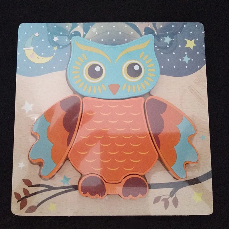 Деревянные головоломки с животными для малышей 1 2 3 лет обучающие игрушки