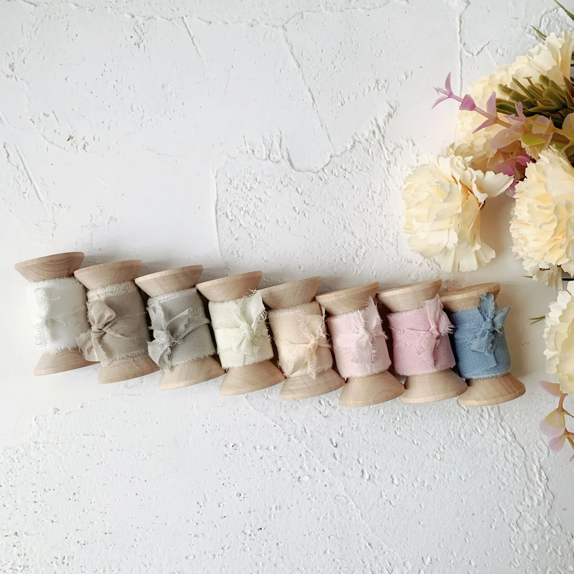 8 рулонов один набор 25 мм ins стиль чистый шелк шифон креп потертая обрезная Лента