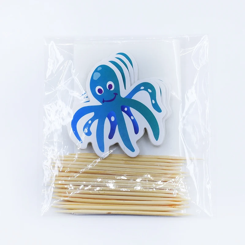 octopus 24 шт./компл. Единорог вечерние кекс фигурки жениха и невесты; для счастливых День рождения Baby Shower Детская вечеринка Декор детские товары для украшения торта - Цвет: octopus