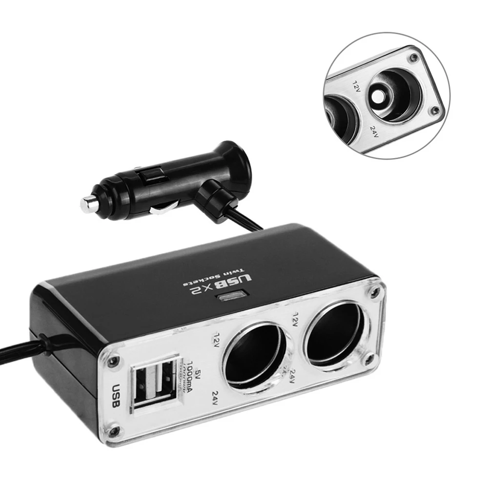 Новый 5 В/1A двойной порт USB 2 Way Авто прикуриватель гнездо распределитель для