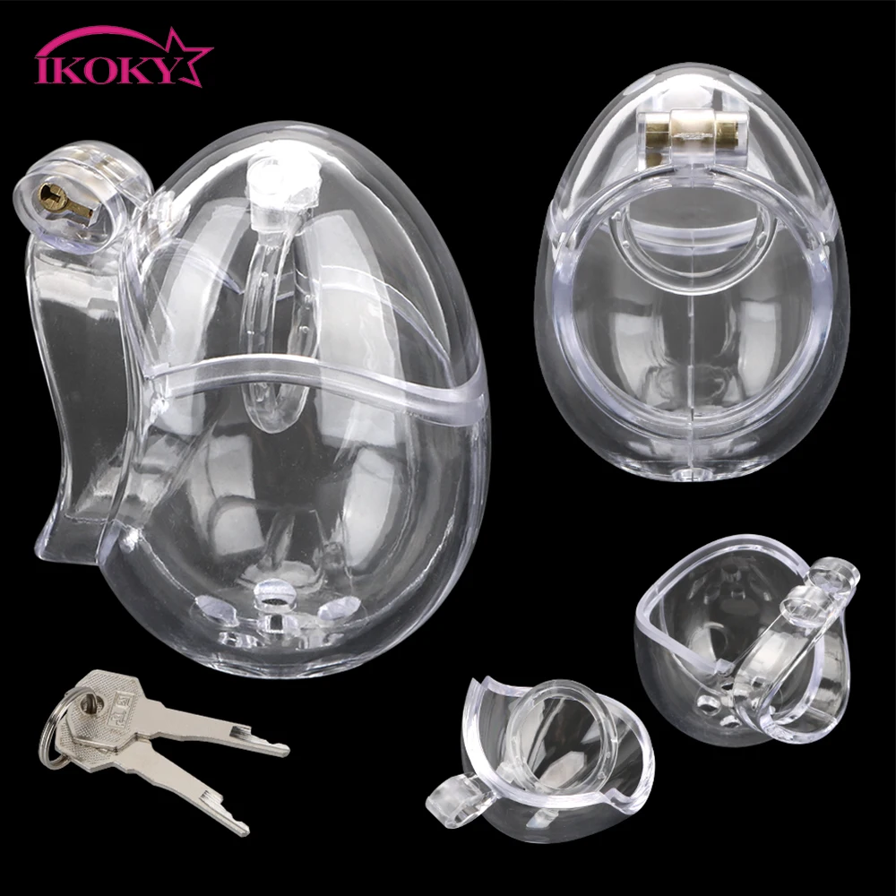 

IKOKY Penis Cage Sex Toys For Men Fully Restraint Cock Rings Male Chastity Cage Lock Devices Scrotum Ball Stretcher