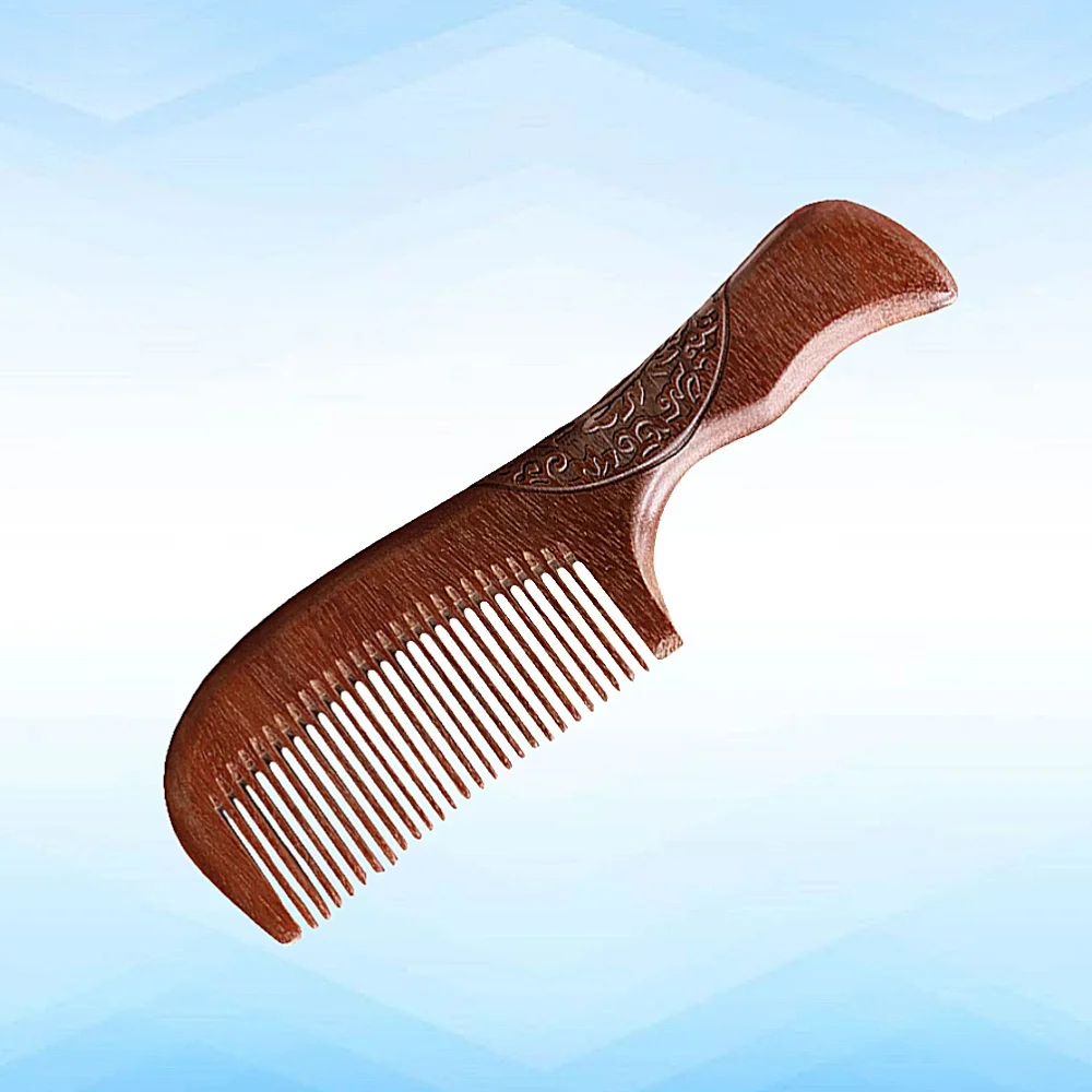 

Thickened Carved Hair Comb Teethed Anti-Static Head Comb Natural Sandalwood Comb Hair Styling Brush for
