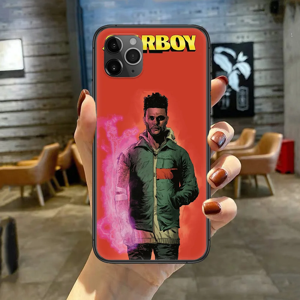 

The Weeknd Starboy Pop Singer Phone Case Cover For Iphone 5 5S 6 6S PLUS 7 8 11 12 Mini X XR XS PRO SE 2020 MAX black Hoesjes 3D
