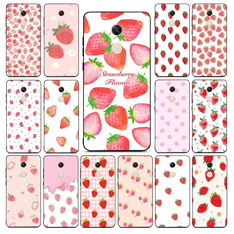 

MaiYaCa Pink Strawberry Phone Case for Redmi Note 8 7 9 4 6 pro max T X 5A 3 10 lite pro