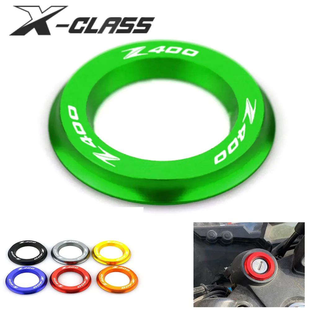 

Z400 Motorcycle Ignition Switch Cover Key Hole Ring Portector Sticker CNC Aluminum Accessories for Kawasaki Z400 2017 2018 2019