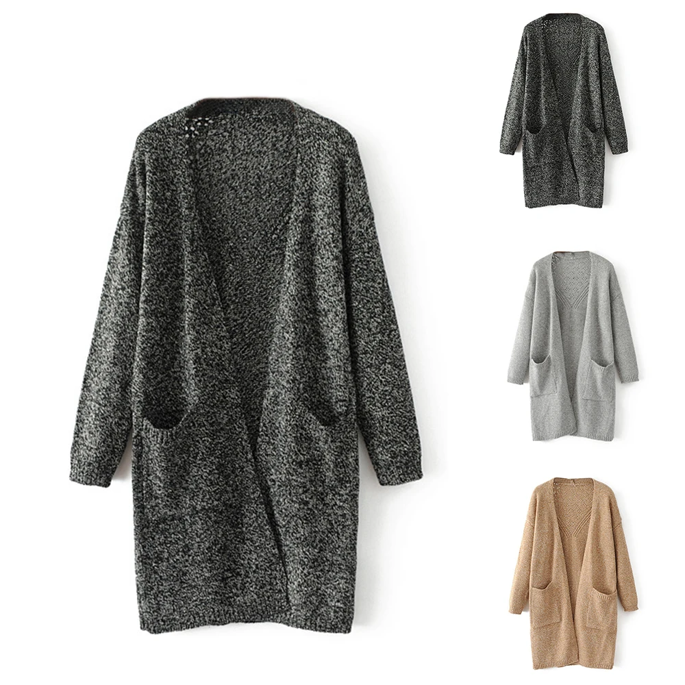 MoneRffi Женские Длинные рукава открытый передний массивный теплые кардиганы 2019