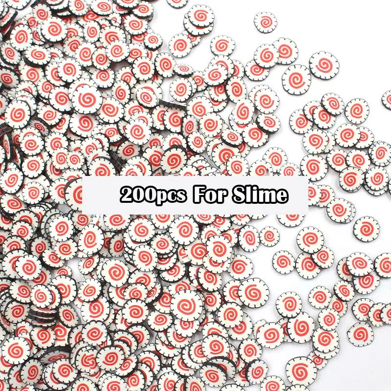 200 шт фруктовые ломтики слизи добавки мягкие Fimo Ломтики для дизайна ногтей красота декор слизи наполнитель поставки амулеты аксессуары игрушки - Цвет: 200Pcs Sushi
