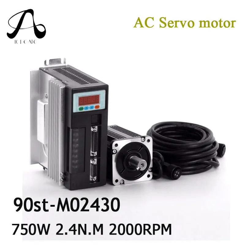 90ST M02430 220V 750W AC серводвигатель 3000 об/мин 2 4 N.M. 0 75 кВт однофазный модомотор +