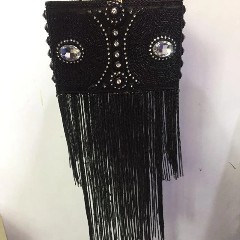 Женские длинные золотистые клатчи DOYUTIG в индийском стиле с кисточками ручной