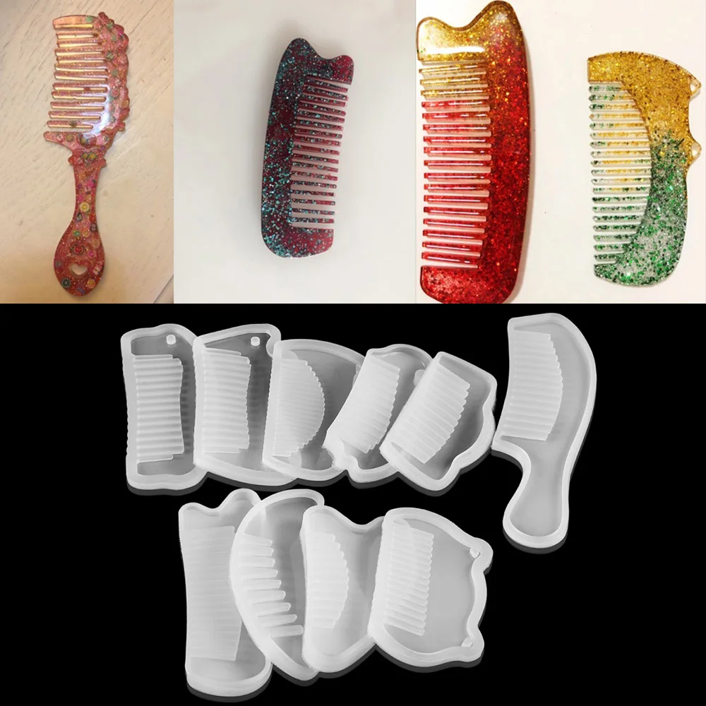

20 видов стилей 3D прозрачный гребень силиконовые формы УФ-отверждаемая эпоксидная смола пресс-форм для бижутерии, материал для рукоделия ко...