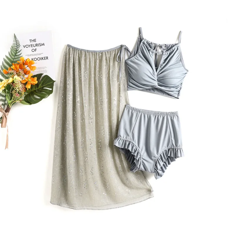 2020 сексуальный комплект бикини с высокой талией пляжный бюстгальтер топ +