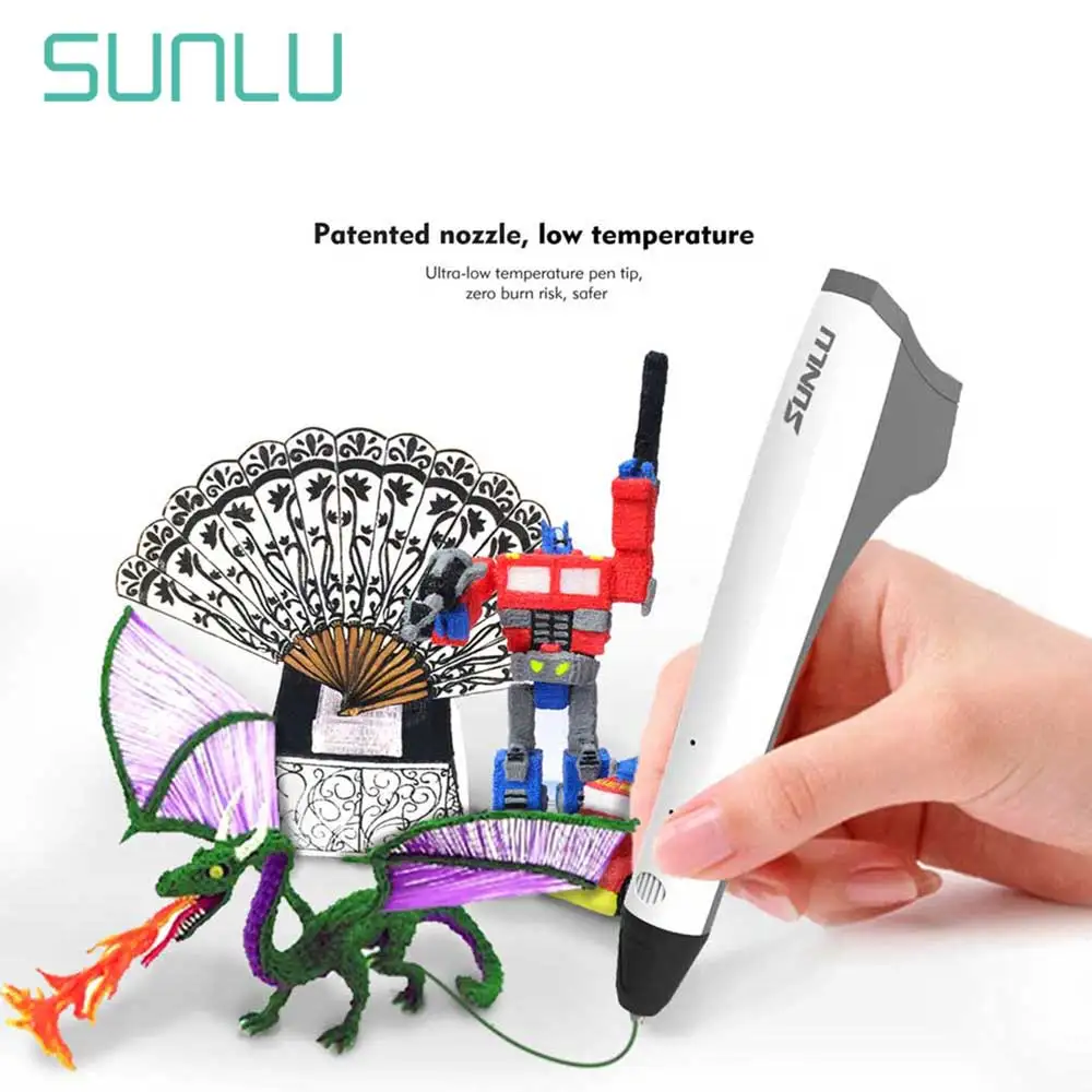 SUNLU 3d принтер ручка для детей scible черный цвет рисунок карандаш поддержка 1,75 мм PLA PCl нити как подарок на день рождения