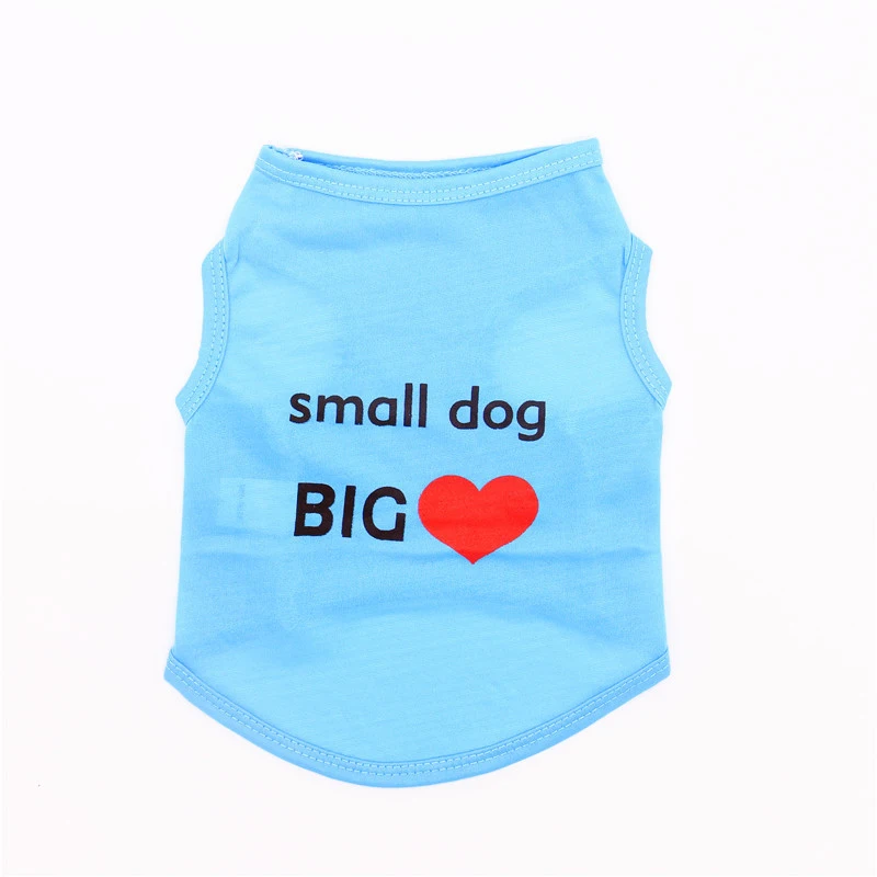 

Dog Clothes Dog Vest Sleeveless Small Dog Big Heart Spring and Summer Love Heart Pet Cloth Fashion Soild Pet Dog Accessory