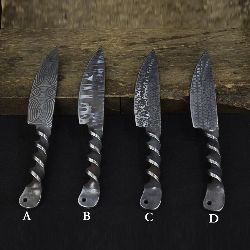 Нож для разделки мяса кухонный Ручной ковки фруктовый легкий супер острый режущий инструмент ретро чай 7Cr17MOV сталь.