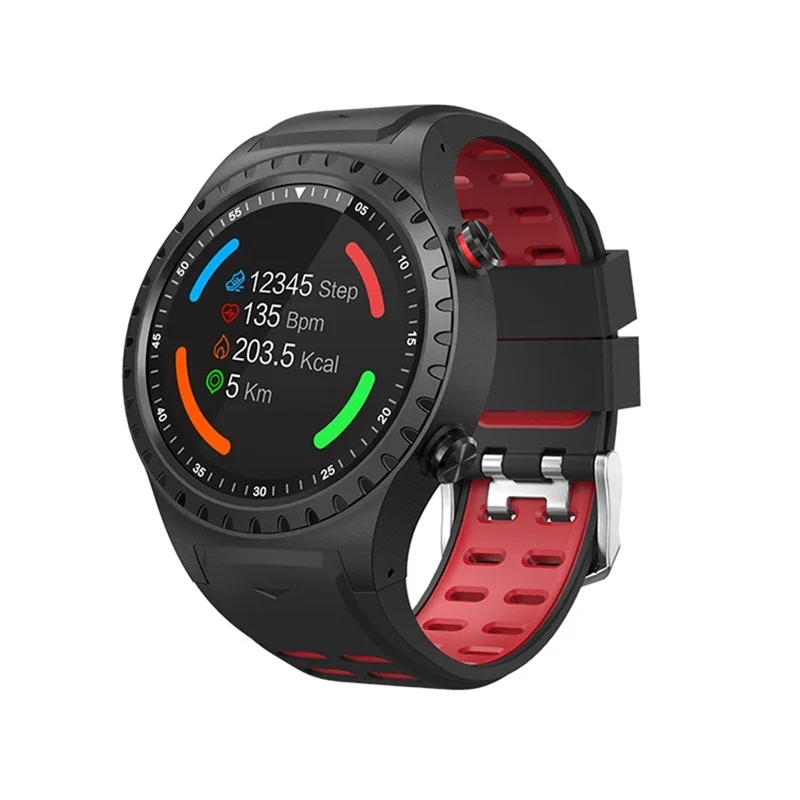 RED Torntisc Полный Круглый экран 1,3 дюймов M1 Смарт часы gps Android компас с Bluetooth барометр дисплей погоды спортивные умные часы для мужчин - Цвет: RED
