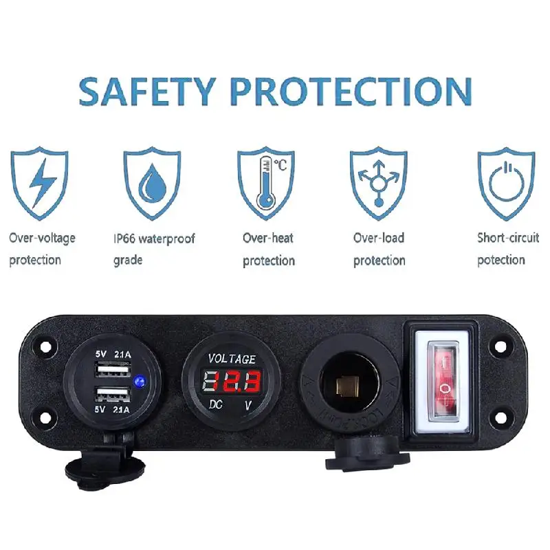 Автомобильное зарядное устройство для телефона 12 В 2 порта USB| |