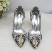 Fashion Dollars Money shoes woman High Heel Round Toe Party dress shoes big size 8cm 105cm High Pumps Wedding Shoes Woman