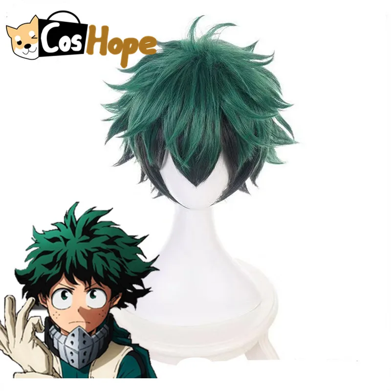 Парик для косплея дэку Izuku Midoriya Моя геройская Академия зеленый аниме