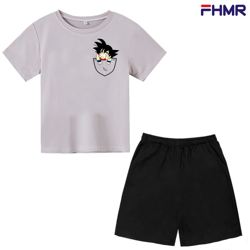 

Children's Clothing Suit Boys and Girls Summer Short-sleeved + Shorts Two-piece Clothing T-shirt 4-14Y Casual Clothing