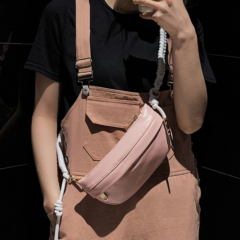 Женская нагрудная сумка через плечо модная мягкая из искусственной кожи зеленая