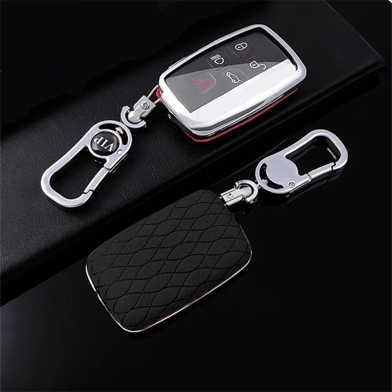 A-black Меховой чехол с откидной крышкой для ключей для Land Rover RANGE ROVER SPORT freelander 2 DISCOVERY 4 5 Evoque XE XJ XJL XF автомобильные аксессуары - Название цвета: A-black