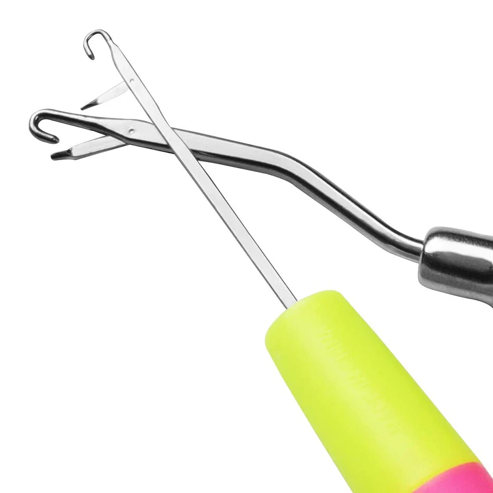 Набор из 5 крючков для вязания ковров разных размеров с изогнутой застежкой для рукоделия и шитья.