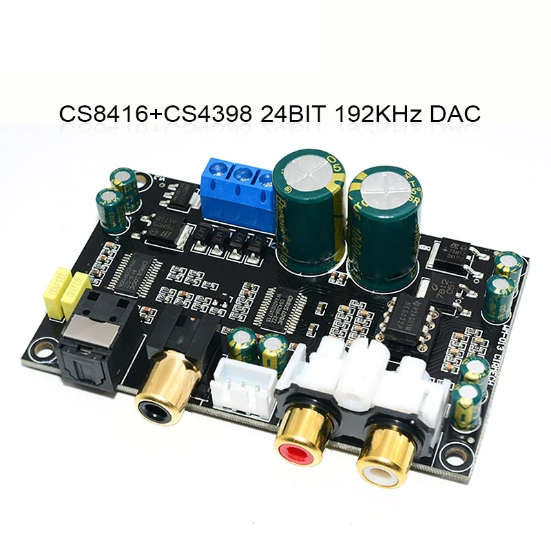 Оптический коаксиальный аудио декодер Cs8416 Cs4398 чип 24Bit192Khz Spdif волоконный ЦАП