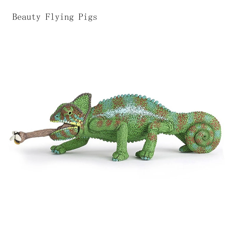 

New creative arboreal simulation wild chameleon model ornament decoration silicone crafts collection Christmas wedding gift