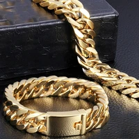 domineering men cuban chain bracelet bangle retro gold color hook bracelet jewelry male bracelet party gifts fashion accessories