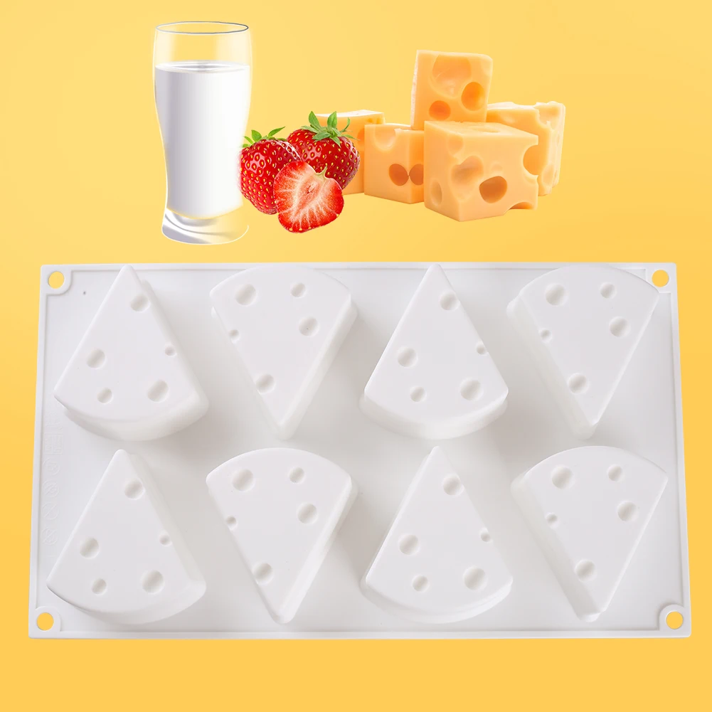 

Brand New 8 Hole 3D Cheese Silicone Mold Cake Baking Tray Dessert Decoration Tool Environmentally Friendly For Dropshipping
