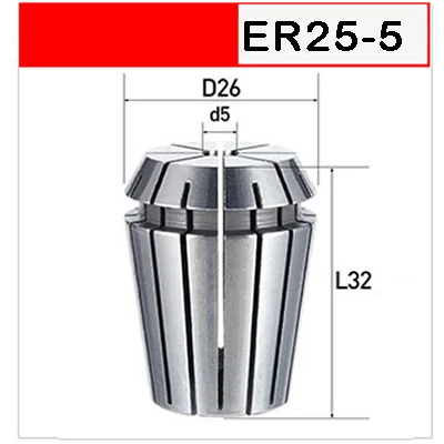 ER25-5 UCHEER 1 шт. нержавеющая сталь ER20 ER25 цанговый патрон для фрезерного гравировального Станка повторяющийся гибкий цанговый станок с ЧПУ - Цвет: ER25-5