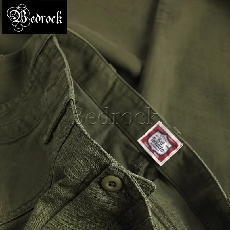 8oz tellason-fabric original replica OG107 olive green baker pants vintage overalls slim men's army green casual pants Bedrock