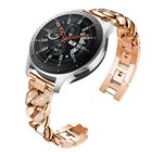 Ремешок с бриллиантами для Samsung Galaxy Watch 4, 3, 42, 46, 41, 45 мм, Active 2, металлический, 22 мм, 20 мм
