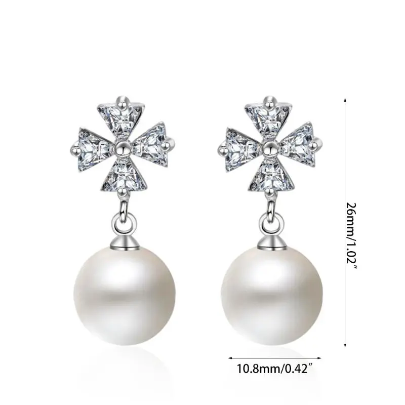 

Shiny Wedding Stud Earrings 925 Sterling Silver Earrings Jewelry For Women Friend Gift