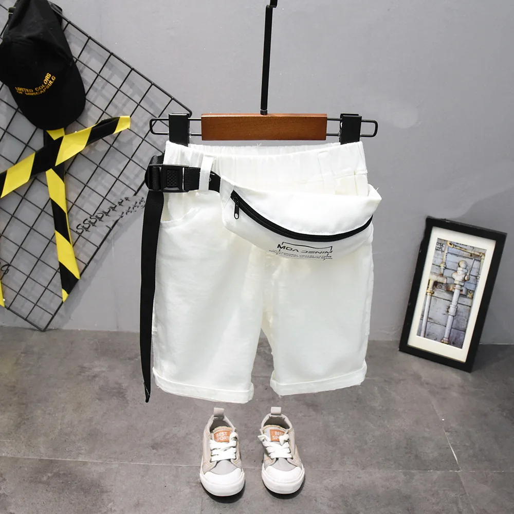 

Children Summer PantS 2020 Brand New Toddler Infant Kids Baby Boy Girl Kids Solid Shorts with waist bag 2-7T